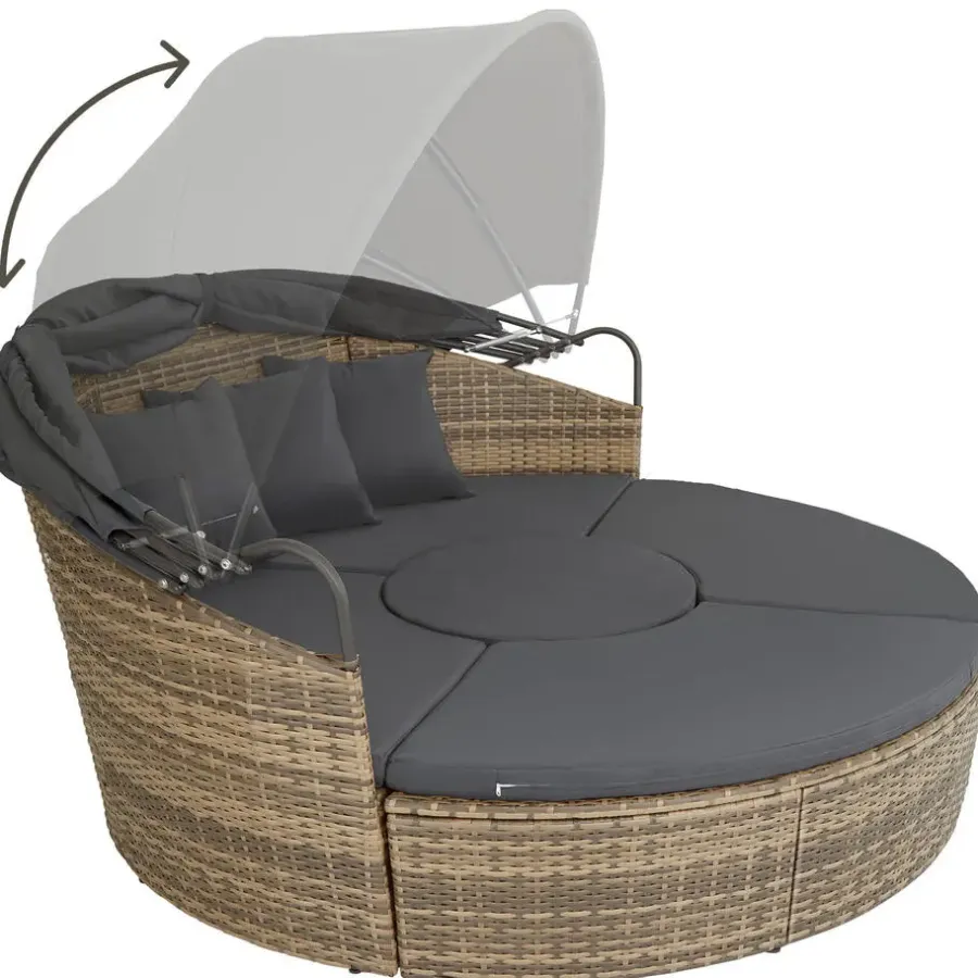 Ligbedden-tectake Wicker zonne-eiland Santorini, Natuur