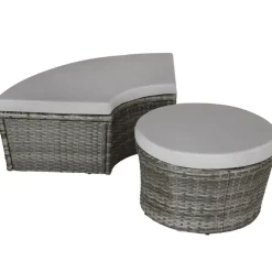 tectake Wicker zonne-eiland Santorini, Grijs