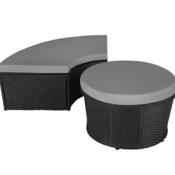 Ligbedden-tectake Wicker zonne-eiland Santorini, Zwart