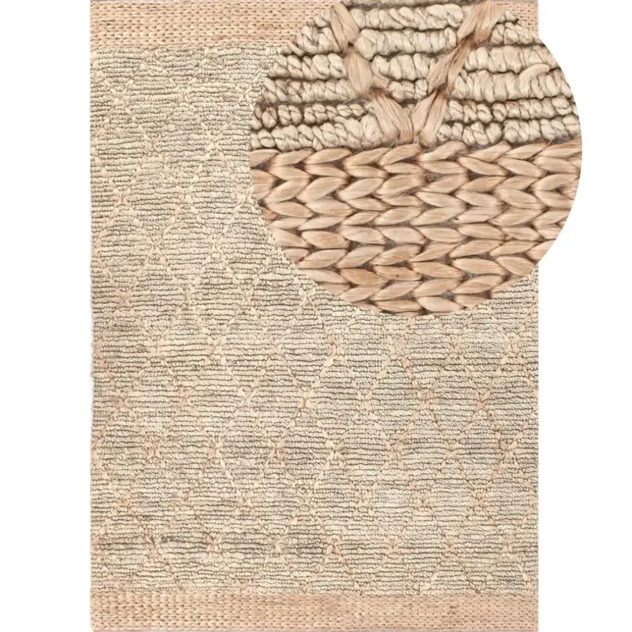 Jute Vloerkleden-Leen Bakker TELLIKAYA - Loper vloerkleed - Groen/Beige - 160 x 230 cm - Jute