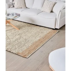 Jute Vloerkleden-Leen Bakker TELLIKAYA - Loper vloerkleed - Groen/Beige - 160 x 230 cm - Jute