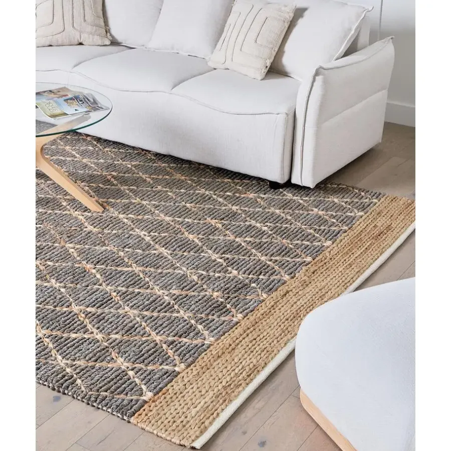 Beliani TELLIKAYA - Loper vloerkleed - Grijs - 200 x 300 cm - Jute