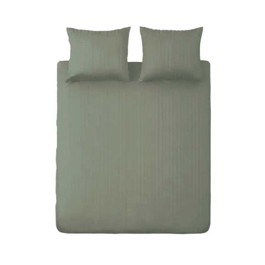 Ten Cate 100% Katoensatijnen Tweepersoons Dekbedovertrek - 200x200/220 - Groen