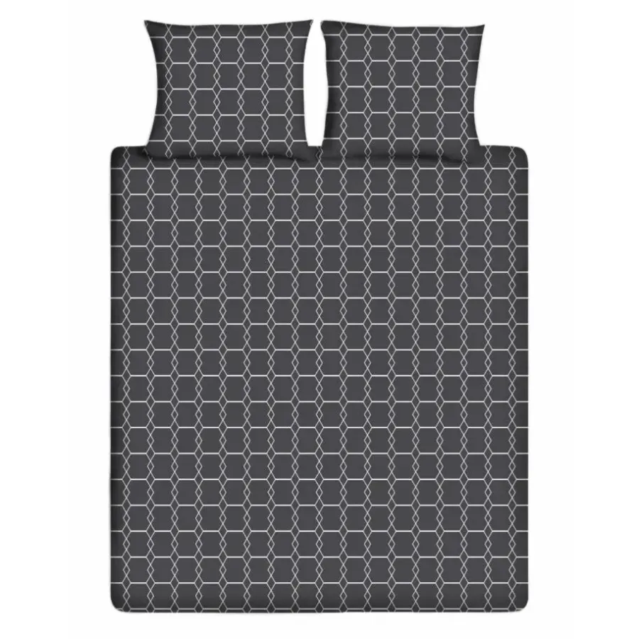 2-Persoons Dekbedovertrekken-Ten Cate Katoenen Dekbedovertrek - 200x200/220 cm - Graphic Gray
