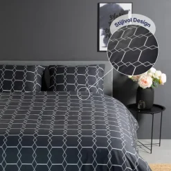 2-Persoons Dekbedovertrekken-Ten Cate Katoenen Dekbedovertrek - 200x200/220 cm - Graphic Gray