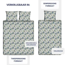 Ten Cate Katoenen Dekbedovertrek - 140x200/220 cm - Graphic Leaves