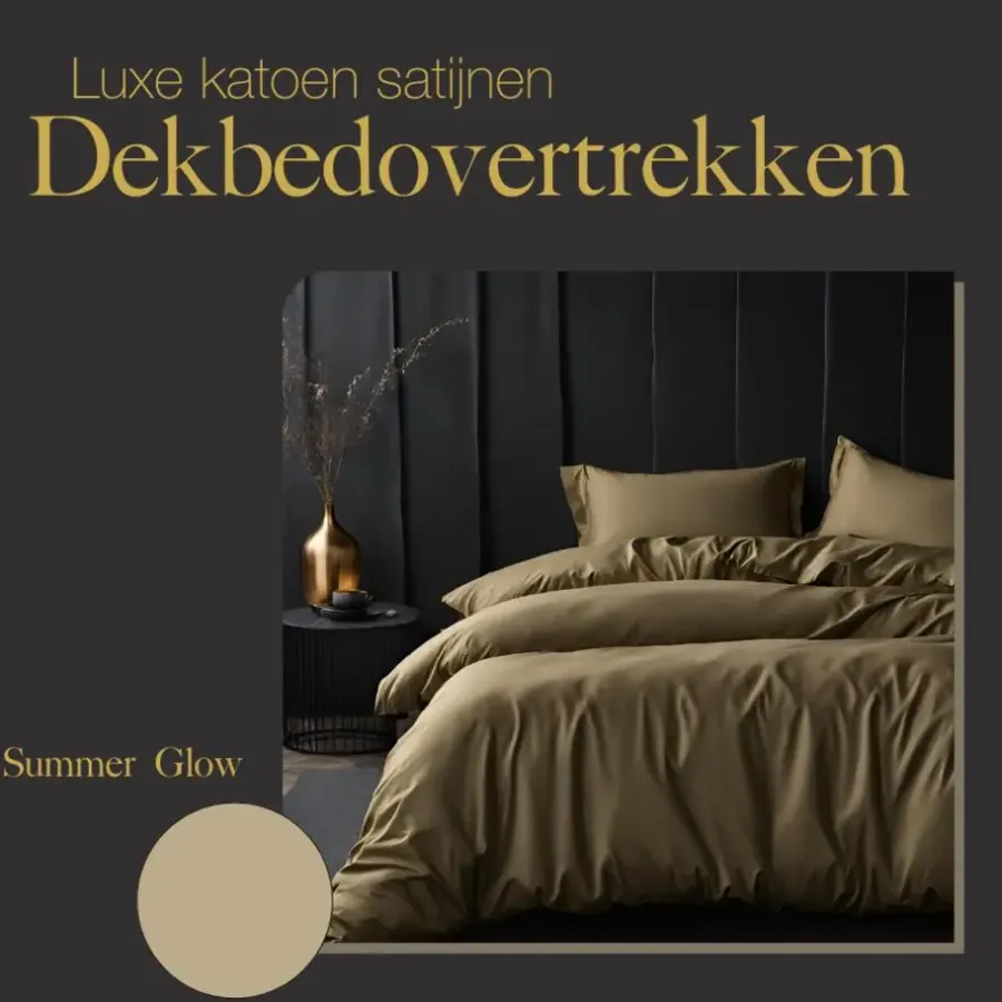 2-Persoons Dekbedovertrekken-Ten Cate Premium Katoensatijnen Dekbedovertrek 200x200/220 - Glow