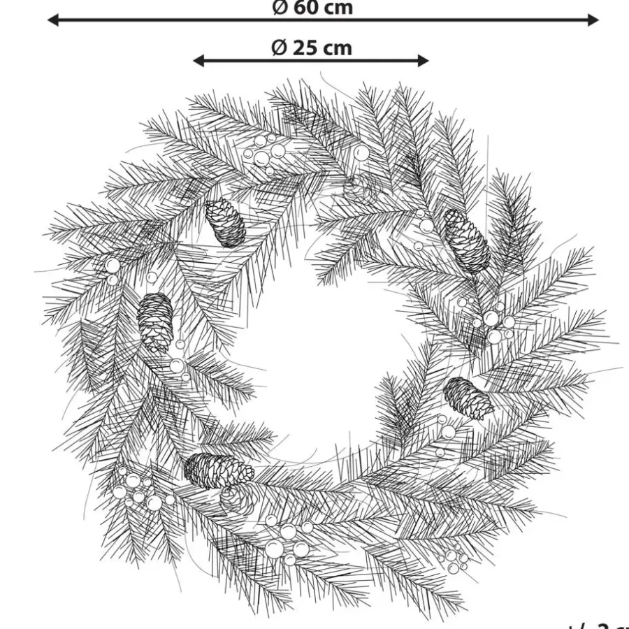 Kerstdecoratie-Beliani TENALA - Krans - Groen - Synthetisch materiaal