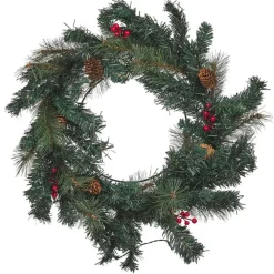 Kerstdecoratie-Beliani TENALA - Krans - Groen - Synthetisch materiaal