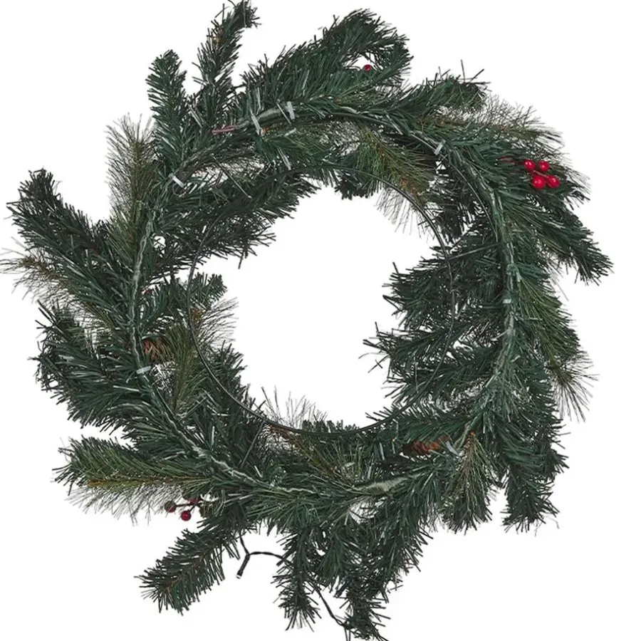 Kerstdecoratie-Beliani TENALA - Krans - Groen - Synthetisch materiaal