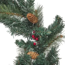 Kerstdecoratie-Beliani TENALA - Krans - Groen - Synthetisch materiaal