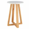 Krukjes-Tendance Bijzet krukje - wit - bamboe hout - D30 x H43 cm