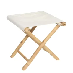 Krukjes-Tendance Bijzet krukje/stoel - Inklapbaar - creme wit - vouwkruk