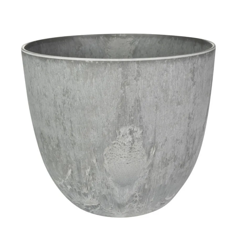 Ter Steege Bloempot - grijs - natuursteen look - 23 x 20 cm