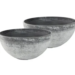 Ter Steege Bloempot schaal - kunststof - grijs - D55xH23 cm