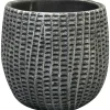 Bloempotten Voor Binnen-Ter Steege Bloempot/plantenpot - binnen - zwart/metaal - D15/H13 cm