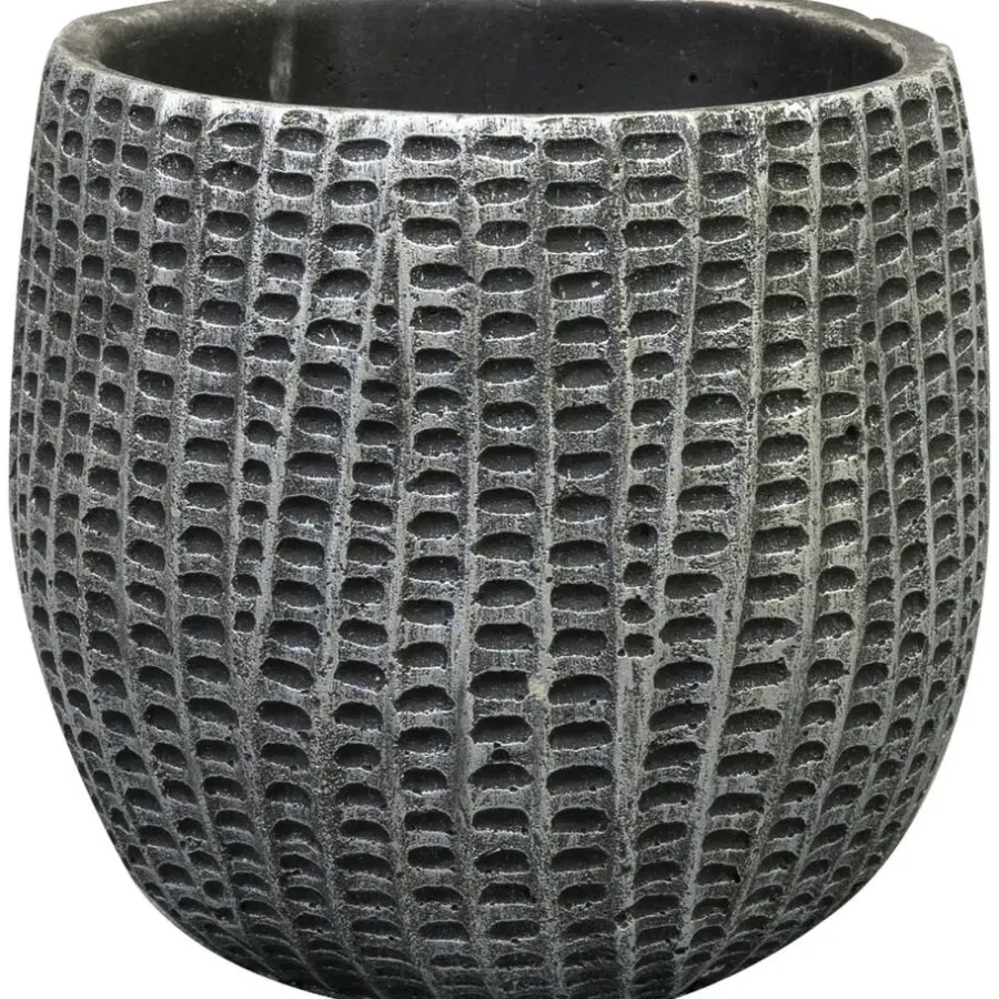 Bloempotten Voor Binnen-Ter Steege Bloempot/plantenpot - binnen - zwart/metaal - D15/H13 cm