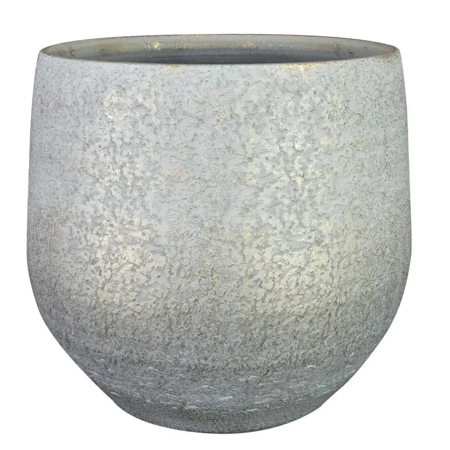 Bloempotten Voor Binnen-Ter Steege Plantenpot - keramiek - metallic zilvergrijs -32x30 cm