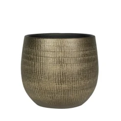 Ter Steege Plantenpot - metal look - goudkleurig - 26 x 25 cm