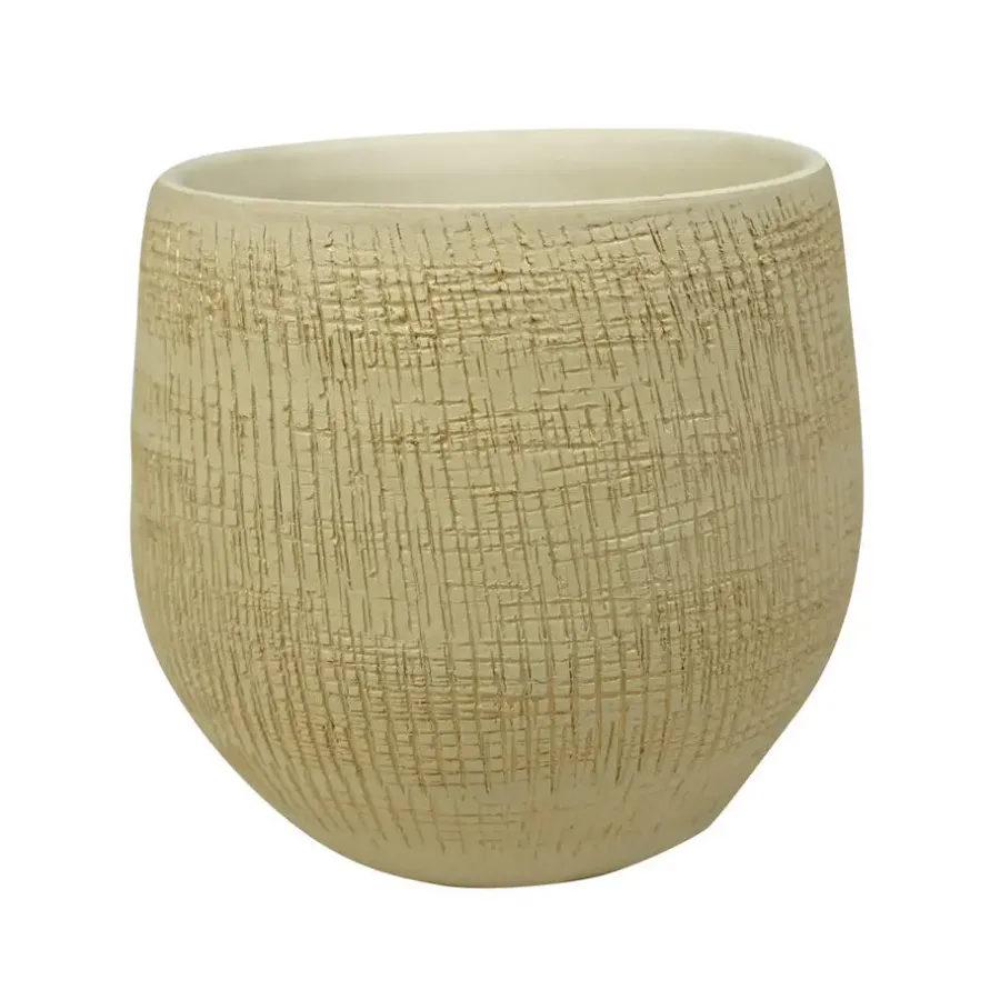 Bloempotten Voor Binnen-Ter Steege Plantenpot - moderne look - beige - 22 x 20 cm