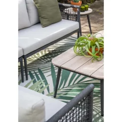 Garden Impressions Teramon hoekset - 4-dlg. - carbon black - dark grey - valley sand