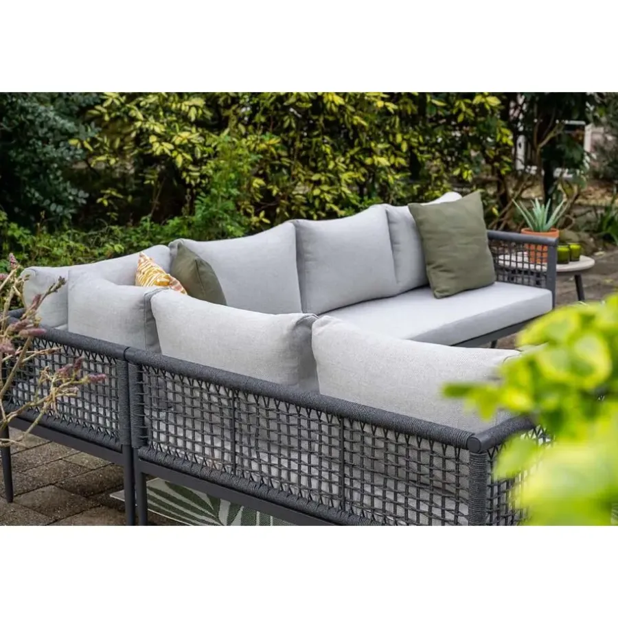 Garden Impressions Teramon hoekset - 4-dlg. - carbon black - dark grey - valley sand