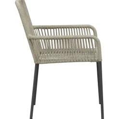 Tuinstoelen-Leen Bakker Terrasstoel Gerona - naturel/antraciet