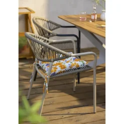 Tuinstoelen-Leen Bakker Terrasstoel Palamos - naturel/zand
