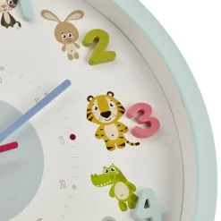 Klokken-Merkloos TFA Kinderkamer wandklok - dieren - lichtblauw - D30 cm - rond
