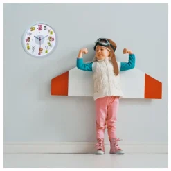 Klokken-Merkloos TFA Kinderkamer wandklok - dieren - lichtblauw - D30 cm - rond