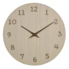 Merkloos TFA Wandklok - naturel houtkleur - hout - D30 cm