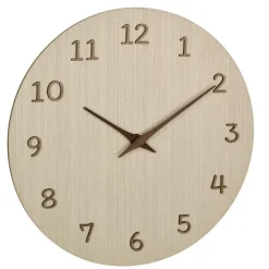 Merkloos TFA Wandklok - naturel houtkleur - hout - D30 cm