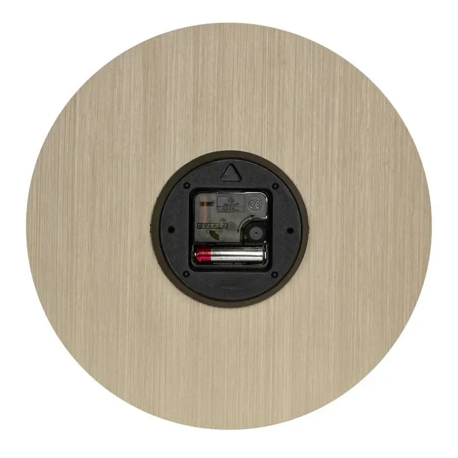 Merkloos TFA Wandklok - naturel houtkleur - hout - D30 cm