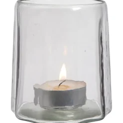 Kandelaars En Windlichten-Leen Bakker Theelichthouder Dily - zand - 12,5xØ12 cm