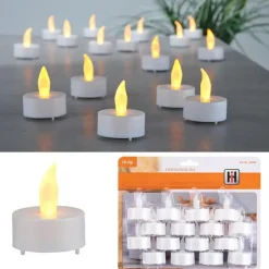 Kaarsen-Merkloos Theelichtjes - LED - 16 stuks - op batterijen