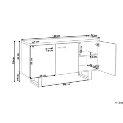 Beliani TIMBER L - Sideboard - Donkere houtkleur - MDF