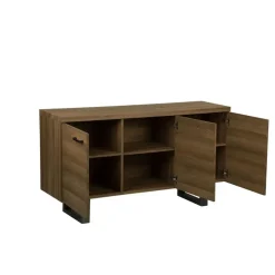 Beliani TIMBER L - Sideboard - Donkere houtkleur - MDF