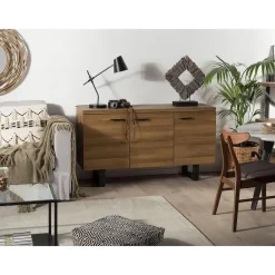 Beliani TIMBER L - Sideboard - Donkere houtkleur - MDF