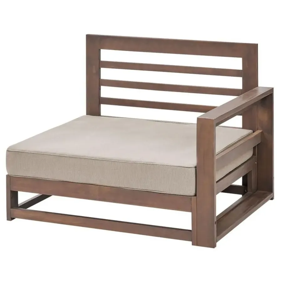 Beliani TIMOR - Loungeset - Donkere houtkleur - Acaciahout