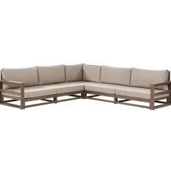 Loungesets-Beliani TIMOR - Loungeset 5-zits - Donkere houtkleur - FSC® acaciahout