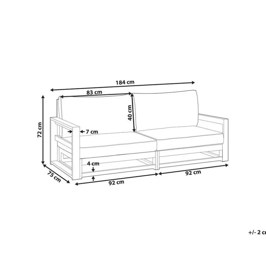 Loungebanken-Beliani TIMOR II - Loungebank - Donkerhout - Acaciahout