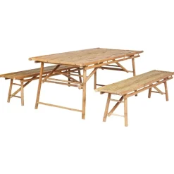 Tuinsets-Beliani TINDARI - Tuinset 4-zits - Lichthout - Bamboe