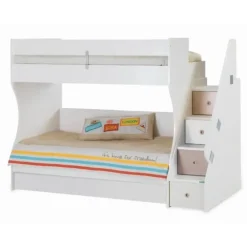 Kinderbedden-Merkloos Tivoli stapelbed kinderbed met opbergruimte kinderkamer 190 x 90 cm