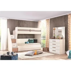 Kinderbedden-Merkloos Tivoli stapelbed kinderbed met opbergruimte kinderkamer 190 x 90 cm