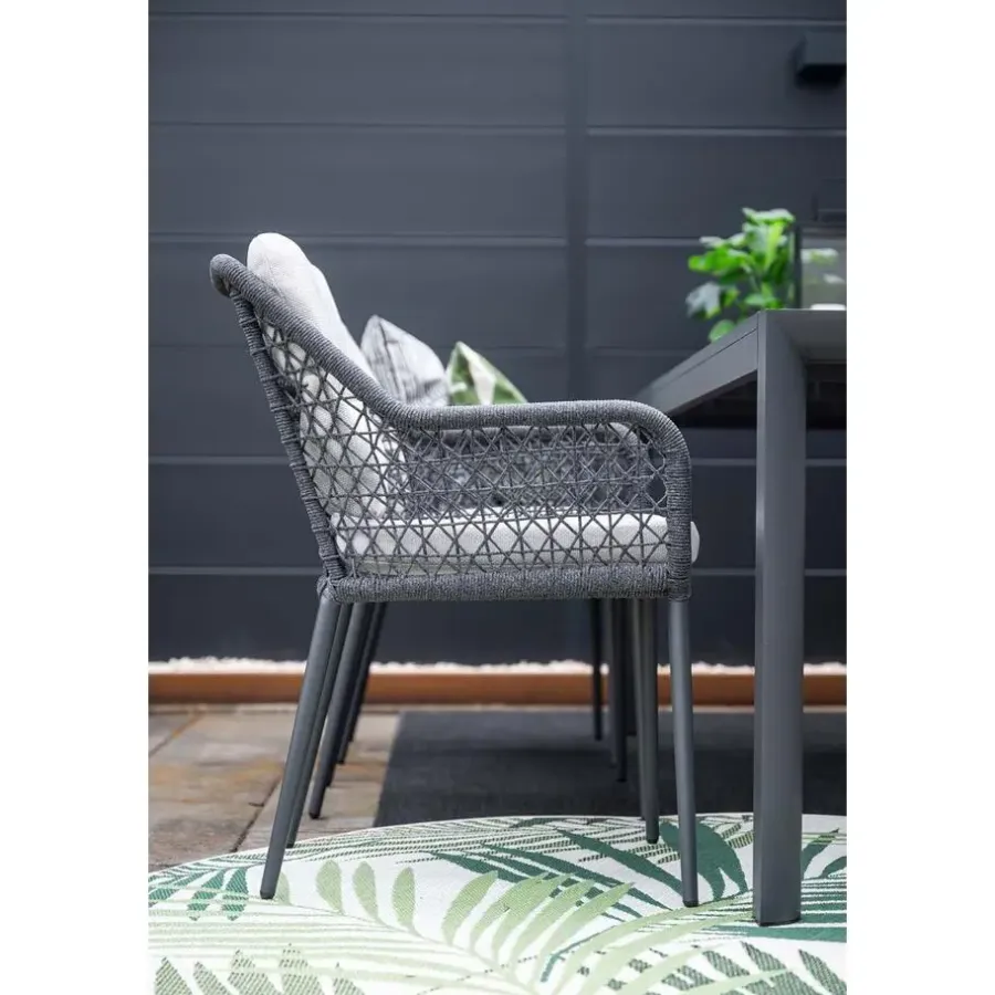 Garden Impressions Toledo dining fauteuil - carbon black - dark grey - valley sand
