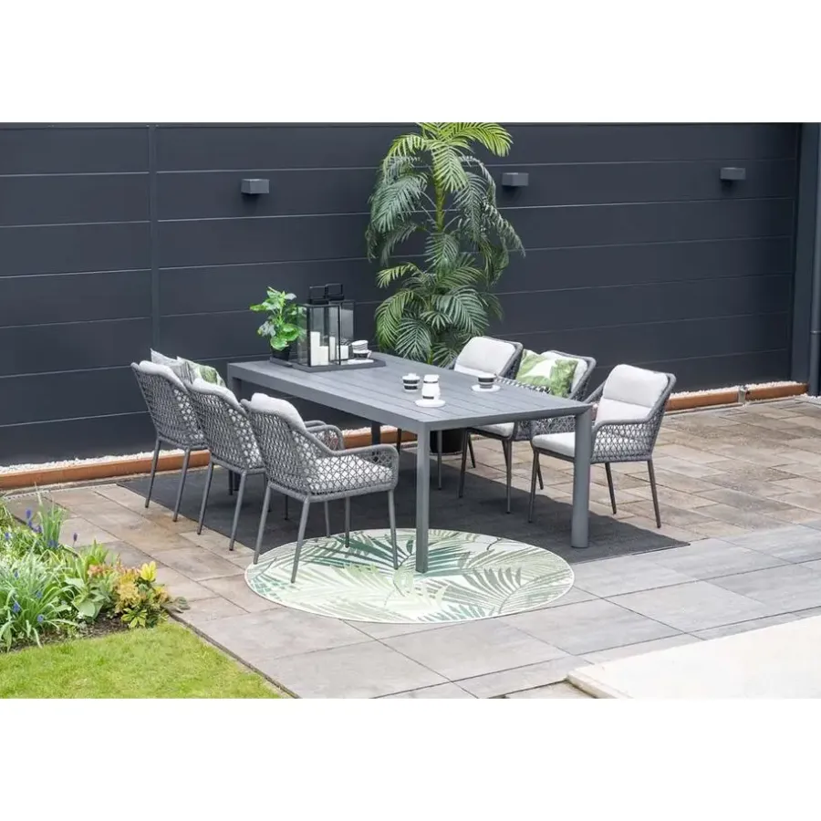 Garden Impressions Toledo dining fauteuil - carbon black - dark grey - valley sand