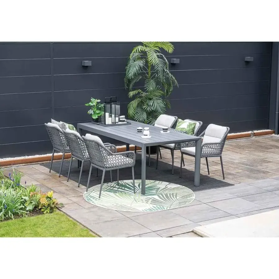Garden Impressions Toledo dining fauteuil - carbon black - dark grey - valley sand