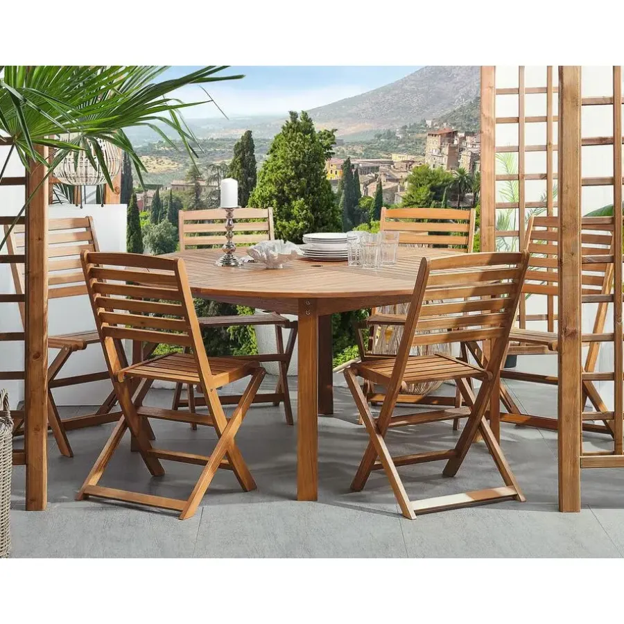 Beliani TOLVE - Tuinmeubel set - Lichte houtkleur - Acaciahout