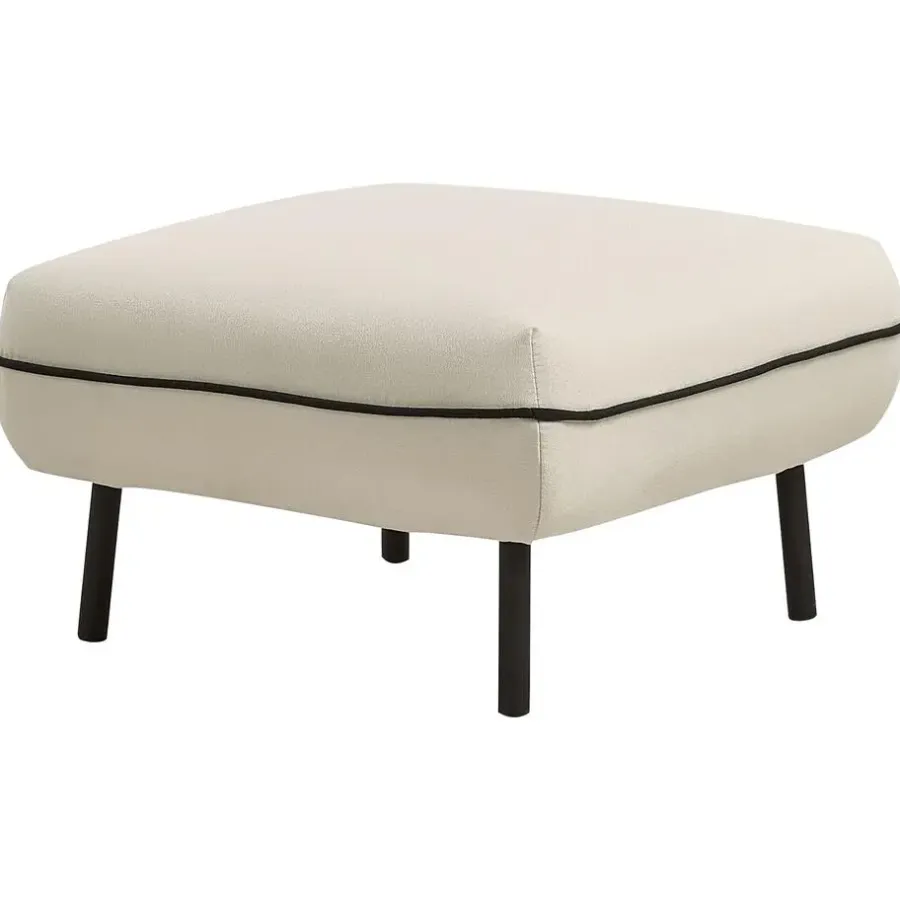 Hockers En Voetenbanken-Beliani TONSBERG - Ottomaan - Lichtbeige - Polyester