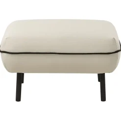 Hockers En Voetenbanken-Beliani TONSBERG - Ottomaan - Lichtbeige - Polyester